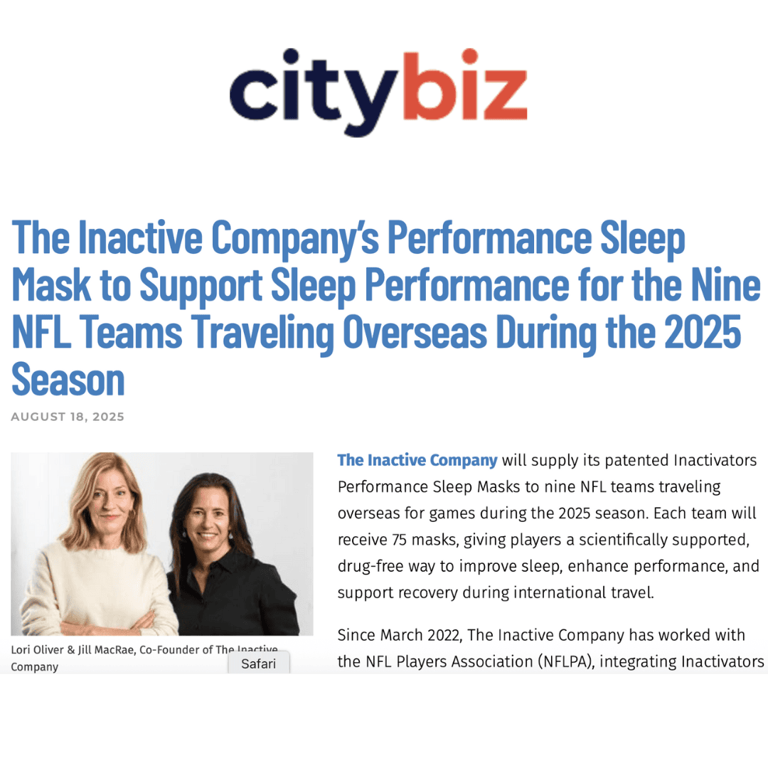 The Inactive Company’s Performance Sleep Mask to Support Sleep Performance for the Nine NFL Teams Traveling Overseas During the 2025 Season