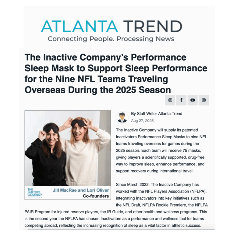 The Inactive Company’s Performance Sleep Mask to Support Sleep Performance for the Nine NFL Teams Traveling Overseas During the 2025 Season